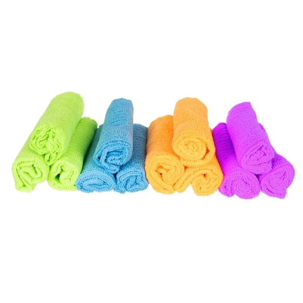 12-Pack - Mikrofiberduk / Rengöringsduk / Putsduk multifärg