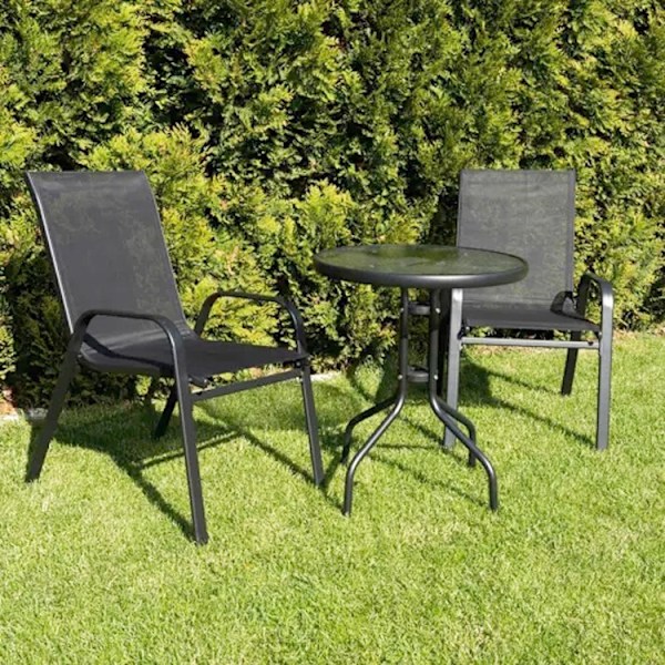 Balkongmöbel Set - Bord & Stolar Svart