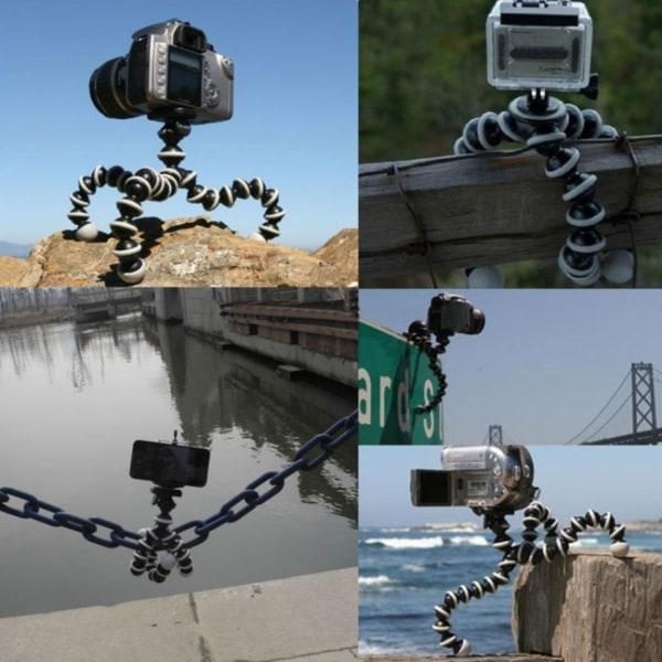 Fleksibelt kamerastativ - stativ til mobil / GoPro (16 cm) Black