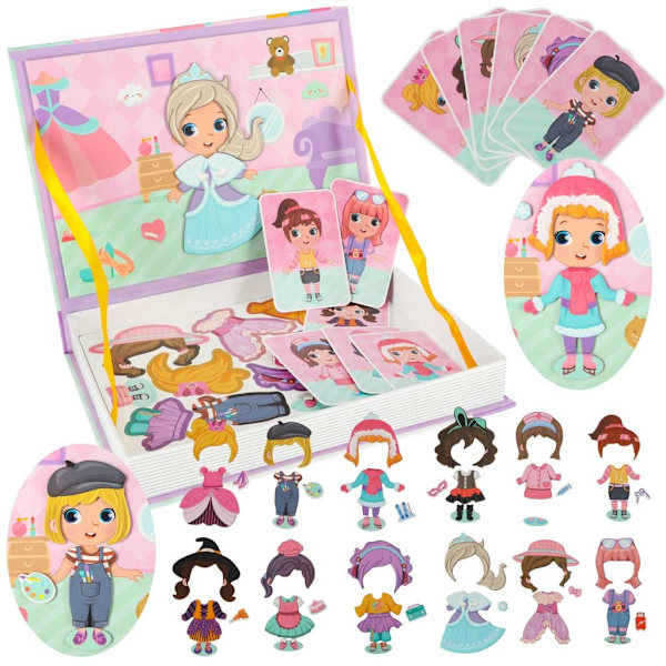 Magnetiskt pussel kläddocka 51el.