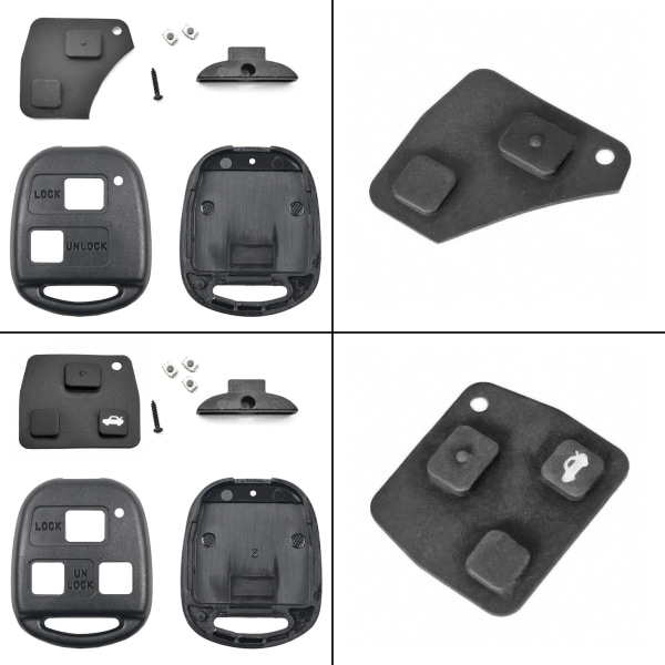 Nyckelskal / Larmdosa för Toyota med 2 eller 3 knappar Black 2 knappar kit