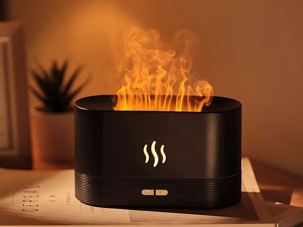 Luftfuktare LED - USB-diffusor med eldstadseffekt