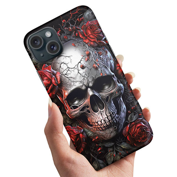 Deksel / Mobildeksel til iPhone 14 / 15 Plus - Skull Roses