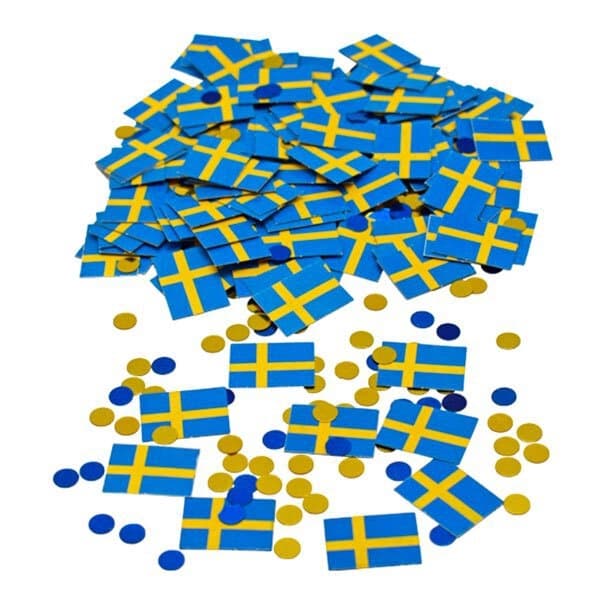 Konfetti Svenske Flag - Blå / Gule Multicolor