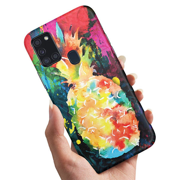 Samsung Galaxy A21s - Skal/Mobilskal Regnbåg Ananas