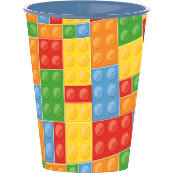 Lego-mönstrad plastmugg, 260 ml
