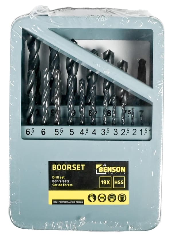 Borrset 19 delar HSS kassett