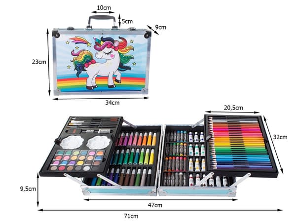 Maalaussetti Lapsille 145-osaa - Piirrä & Maalaa Multicolor