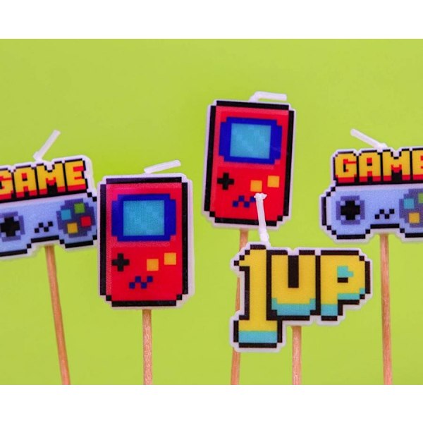 Gamer Game On Tårta Ljus, 5-delars Ljusset