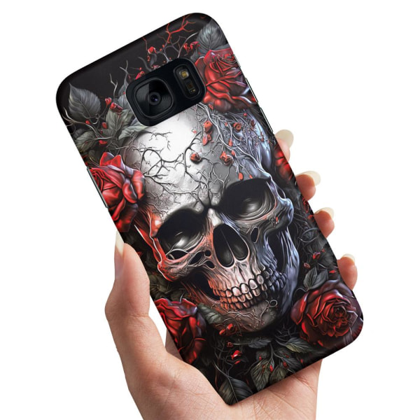 Samsung Galaxy S7 - Cover/Mobilcover Skull Roses