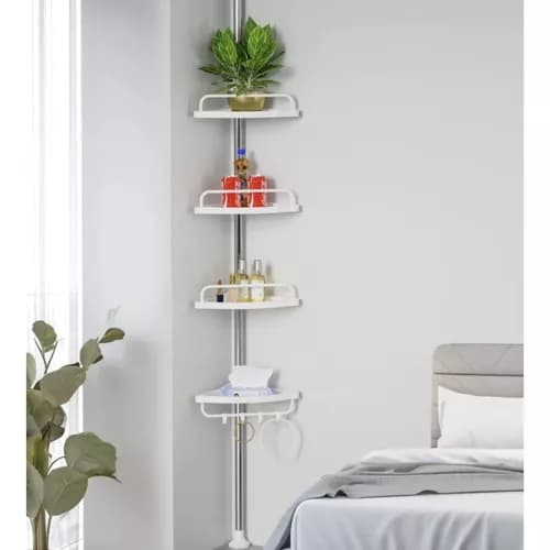 Dusjhylle Hjørne Justerbar / Baderomshylle - 4 hyller