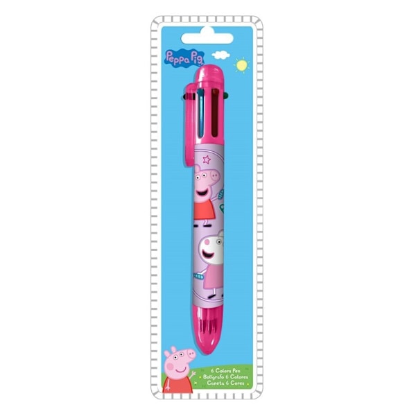 Peppa Pig 6-färgad penna i rosa