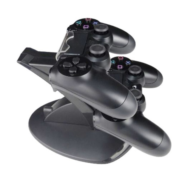 PS4 Controller med Opladestation til PS4 - Oplader / Håndkontrol Black 1-Pack Kontroll + Laddstation