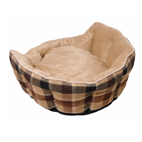 Hundbädd mjuk fluffig small medium Beige