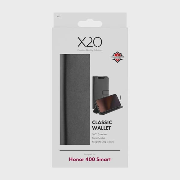 X2O Classic Wallet Plånboksfodral Honor 400 Smart Svart
