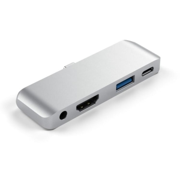4-i-1 USB-C Adapter - HDMI, AUX, USB 3.0, USB-C Silver
