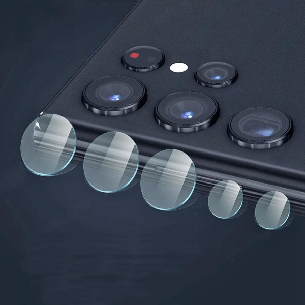 2-Pack - Samsung Galaxy S22 Ultra - Skærmbeskytter Kamera / Beskyttelsesglas Transparent