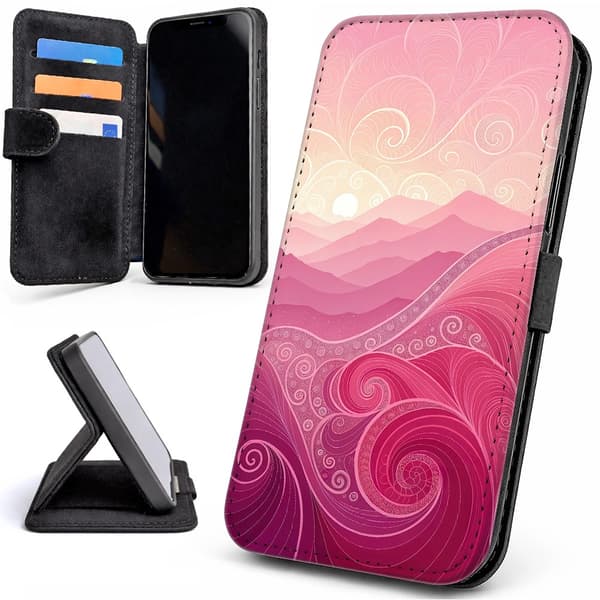 Lommebok Deksel / Mobildeksel til iPhone 12 / 12 Pro - Pink Hills