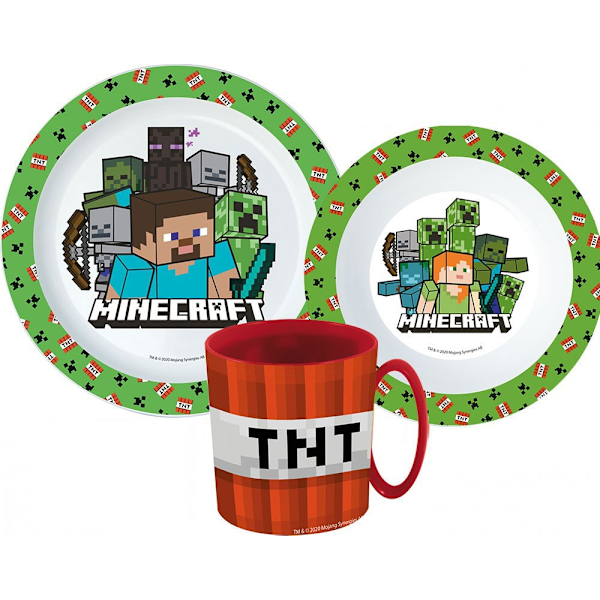 Minecraft porslinset, mikroplyset med mugg 350 ml