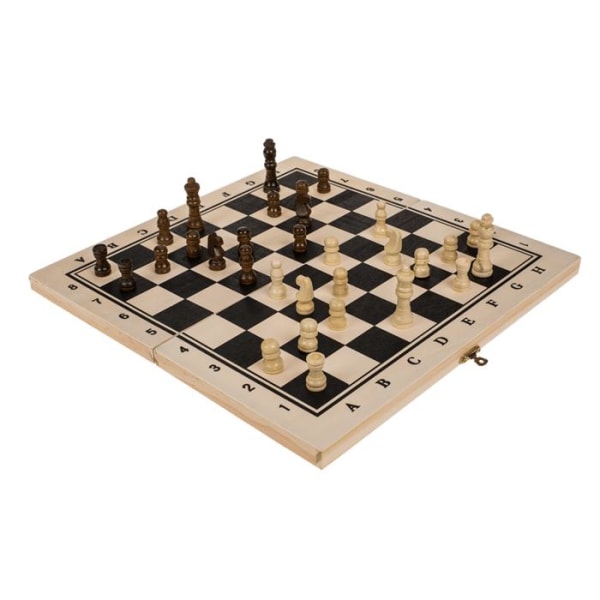 Schackspel i Trä / Schack - Brädspel / Sällskapsspel - 34 cm Träd