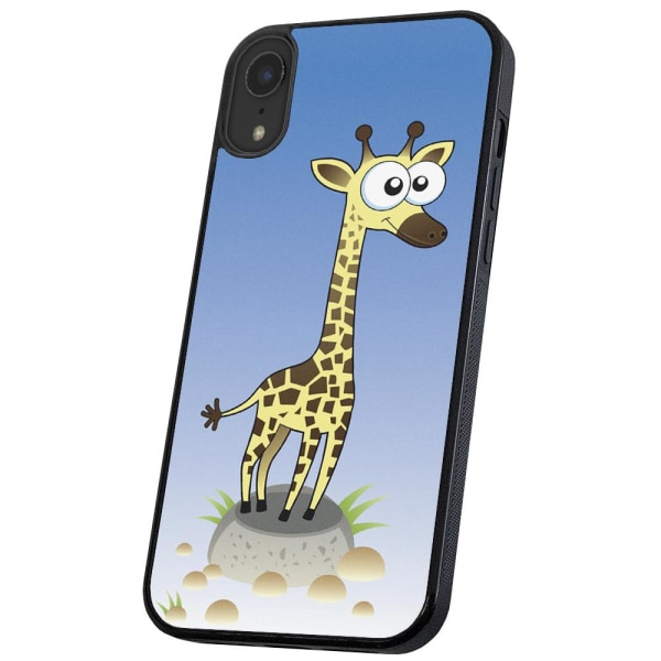 iPhone X/XS - Cover/Mobilcover Tegnet Giraf Multicolor