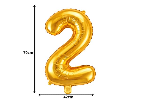 Folieballong siffra guld 66 cm 2