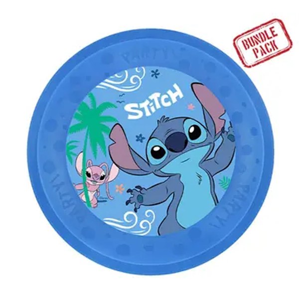 Set med 4 st Disney Lilo och Stitch Angel mikropremium plastmatplattor 21 cm