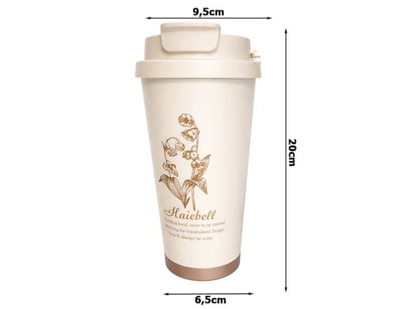 Termosmugg 530 ml med sugrör Vit