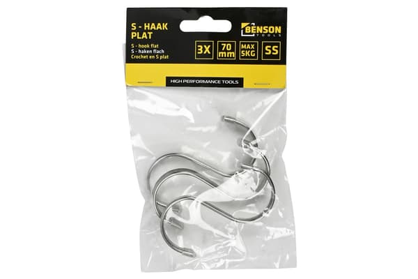 S-krok platt 70 mm 3 st