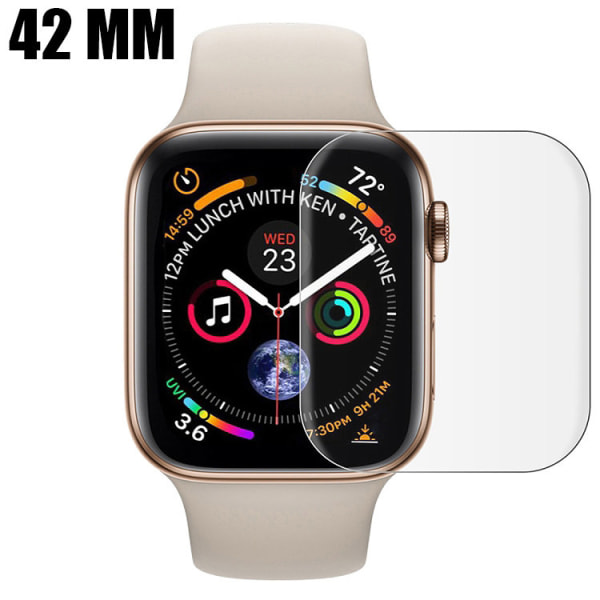 Näytönsuoja - Apple Watch 42mm - Kattava suoja Transparent