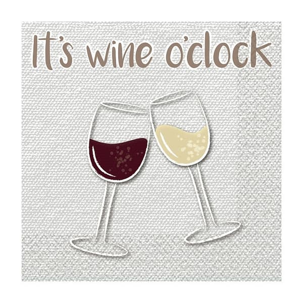 Lautasliinat "It's wine o'clock" - 16-kpl