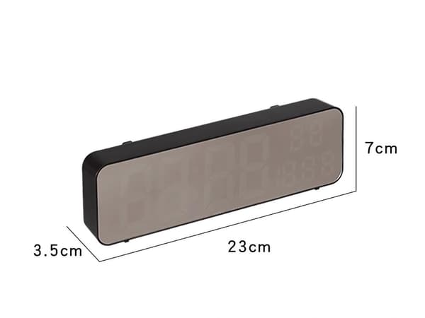 Elektronisk klocka digital LED väckarklocka termometer spegel stående usb batterier Grön