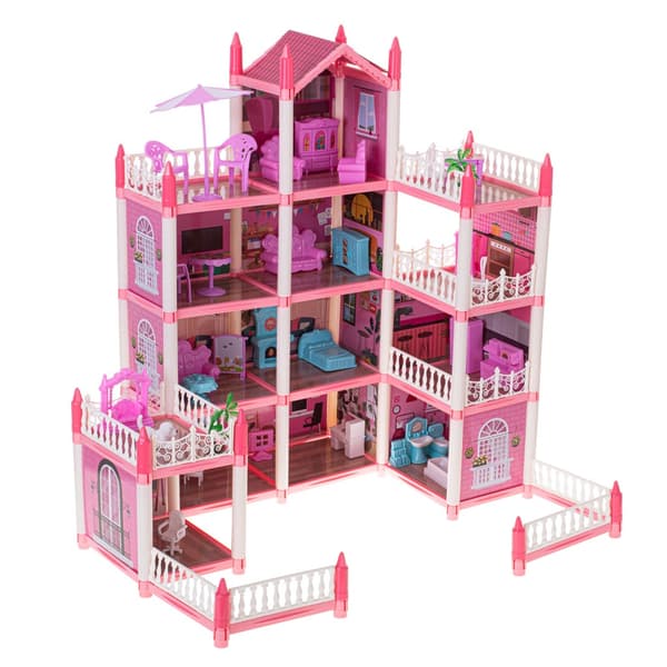Dockhusvilla rosa DIY 4-våningsmöbler