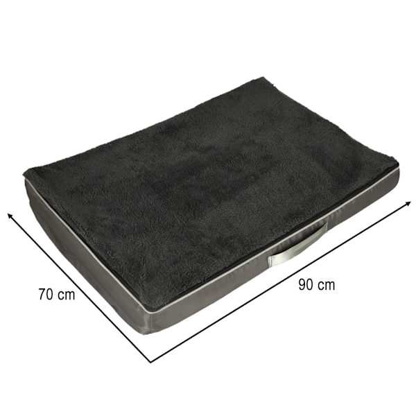 Ortopedisk hundbädd grå 90x70x10cm