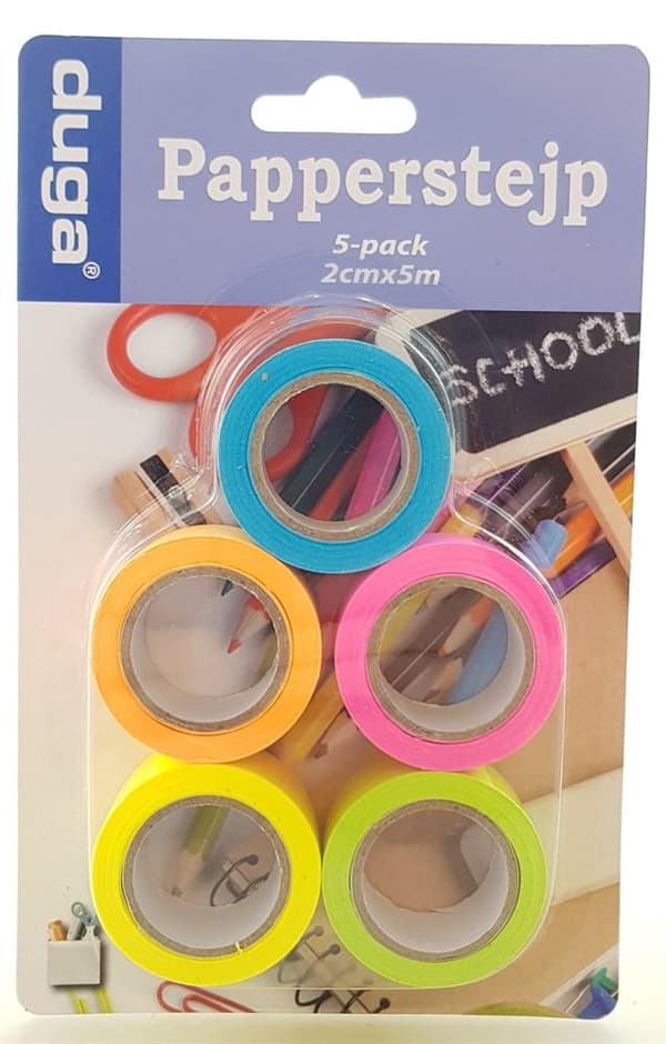 10-Pack - Papperstejp / Tejp Papper - 2cm x 5m multifärg