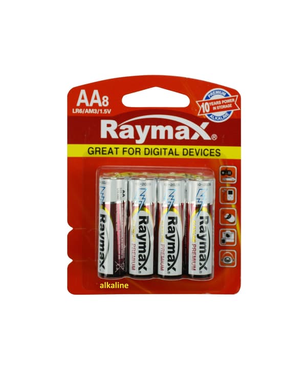 Batteri Raymax AA LR6 8 st alkaliska