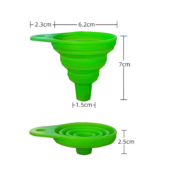 2-Pak - Silikone Tragt - Sammenfoldelig - 7 cm Multicolor