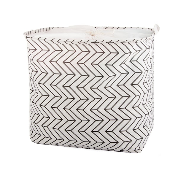 Hopfällbar Tvättkorg - 90L White Vit (Mönstrad)