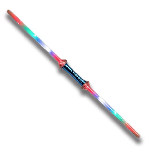 2-Pak - Dobbelt Lyssværd / Sværd med Laser - 75 cm Multicolor