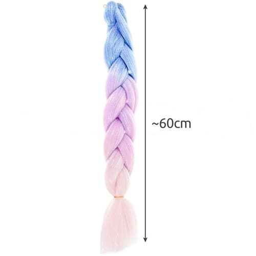 Jumbo Braid / Løshår Hårfletning - 60 cm Pastell Ombre