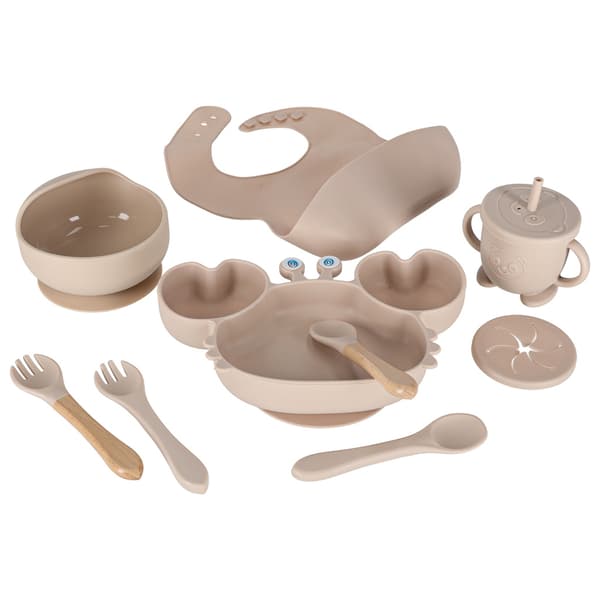 Barnservis Silikon - 9-delar Beige