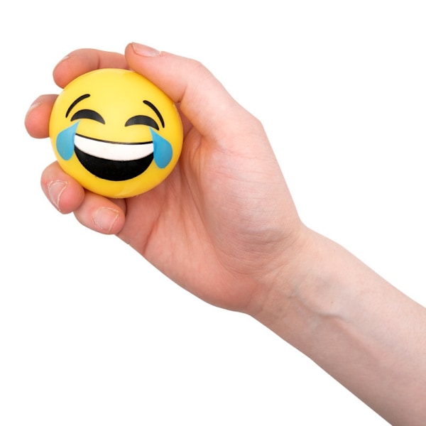 Blinkande Studsboll Smiley - 5.5 cm Gul