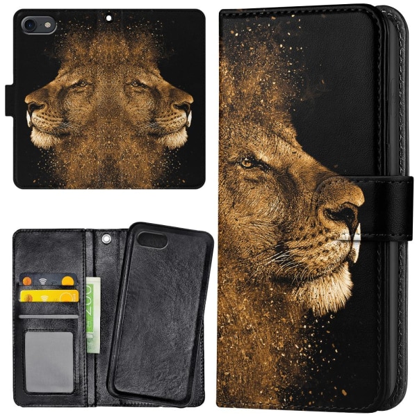 iPhone 7/8/SE - Plånboksfodral/Skal Lion