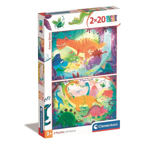Rolig Dinosaur Pussel 2x20 bitar