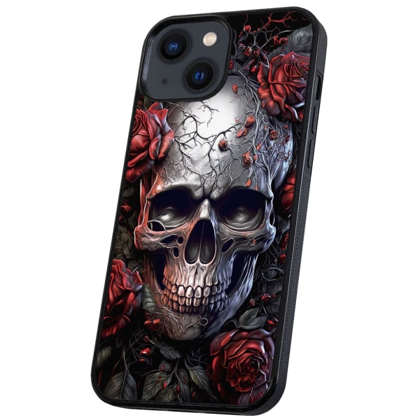 iPhone 14 Plus - Deksel/Mobildeksel Skull Roses