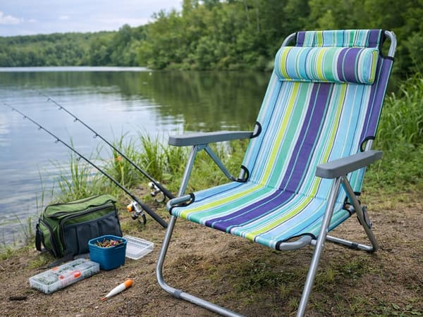 Campingstol hopfällbar med ryggstöd