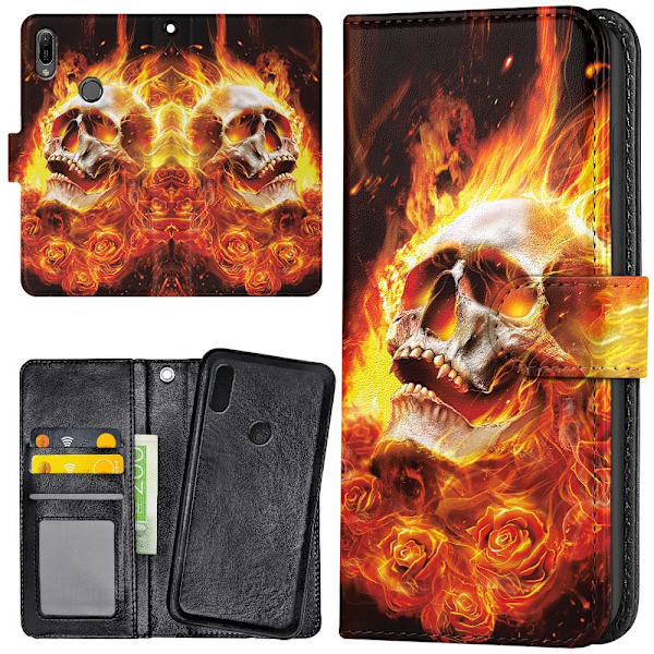 Xiaomi Mi A2 - Plånboksfodral/Skal Burning Skull