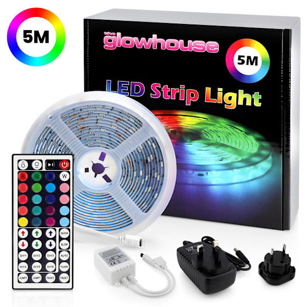 LED-Strip Lights med RGB / Lyskæde / LED-liste - 5 meter Multicolor