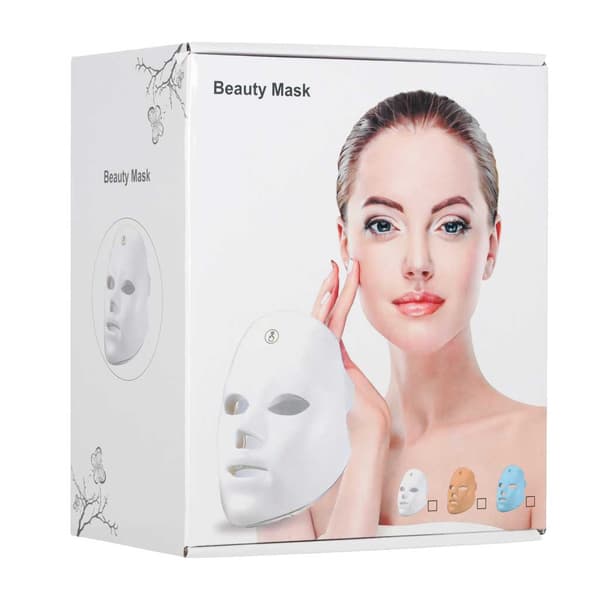 LED Ansiktsmask med Ljusterapi - 90 LED-lampor & 7 ljusfärger