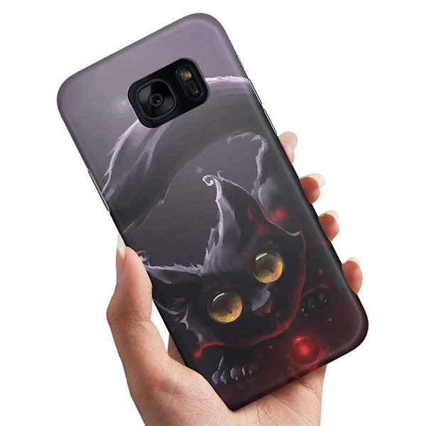 Samsung Galaxy S7 Edge - Kuoret/Suojakuori Musta Kissa Black